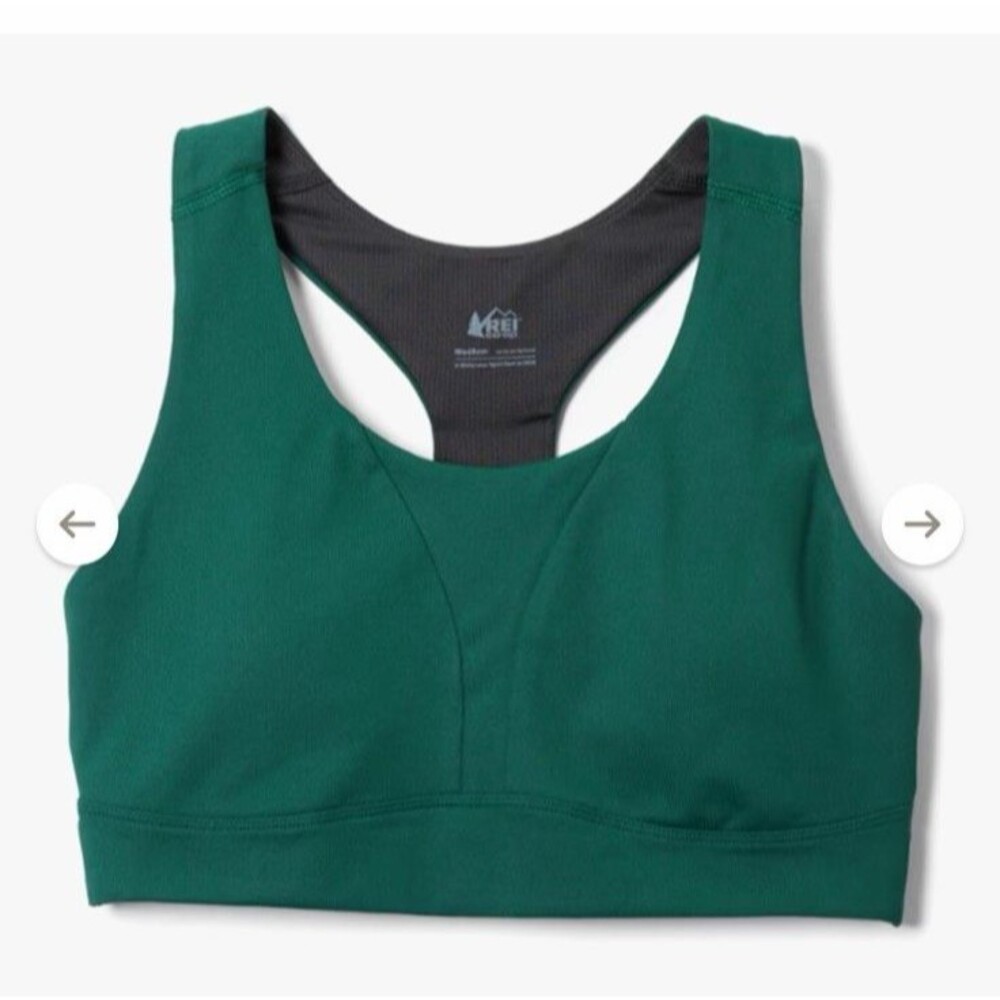 REI Co-Op Active Pursuits Padded Racerback Sports Bra Green Women's Small